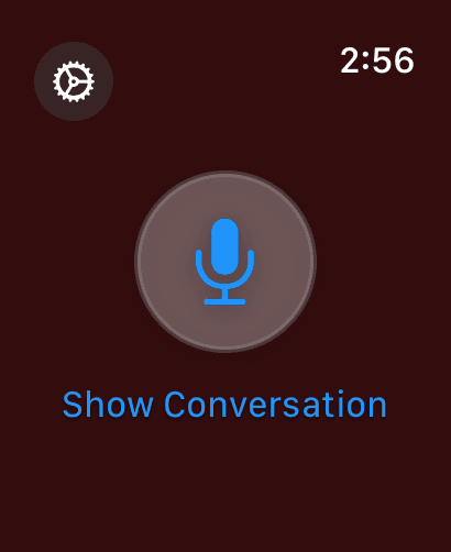 Whisperer Apple Watch home screen with red flat theme