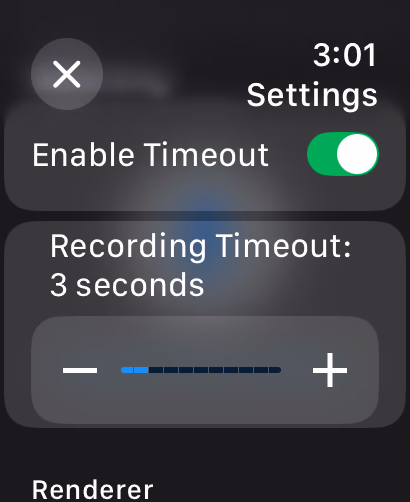 Whisperer input timeout settings on Apple Watch